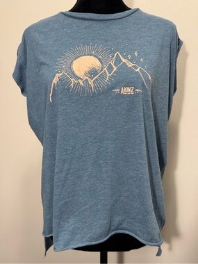 Women's Teal Mountain Sun Graphic Tee